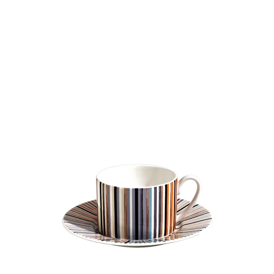 MISSONI STRIPES JENKINS 148 - KAHVE-BEJ, 2 KISILIK KAHVE/CAY FINCAN VE TABAGI SETI, 0,20 L, 4 PARCA