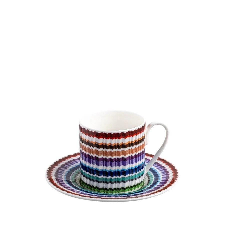 MISSONI WAVES - 2 KISILIK TURK KAHVESI FINCAN VE TABAGI SETI, 0,12 L, 4 PARCA
