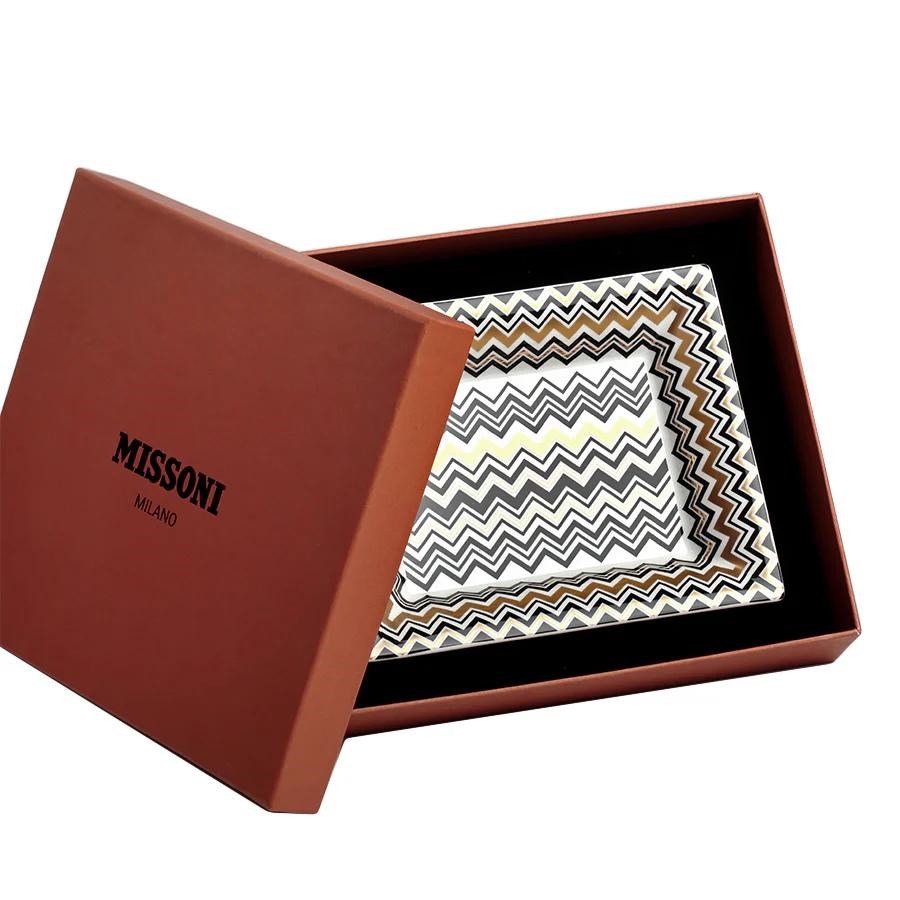 MISSONI ZIG ZAG GOLD - SIYAH-GOLD, DIKDORTGEN DEKORATIF TABAK, 20x16CM