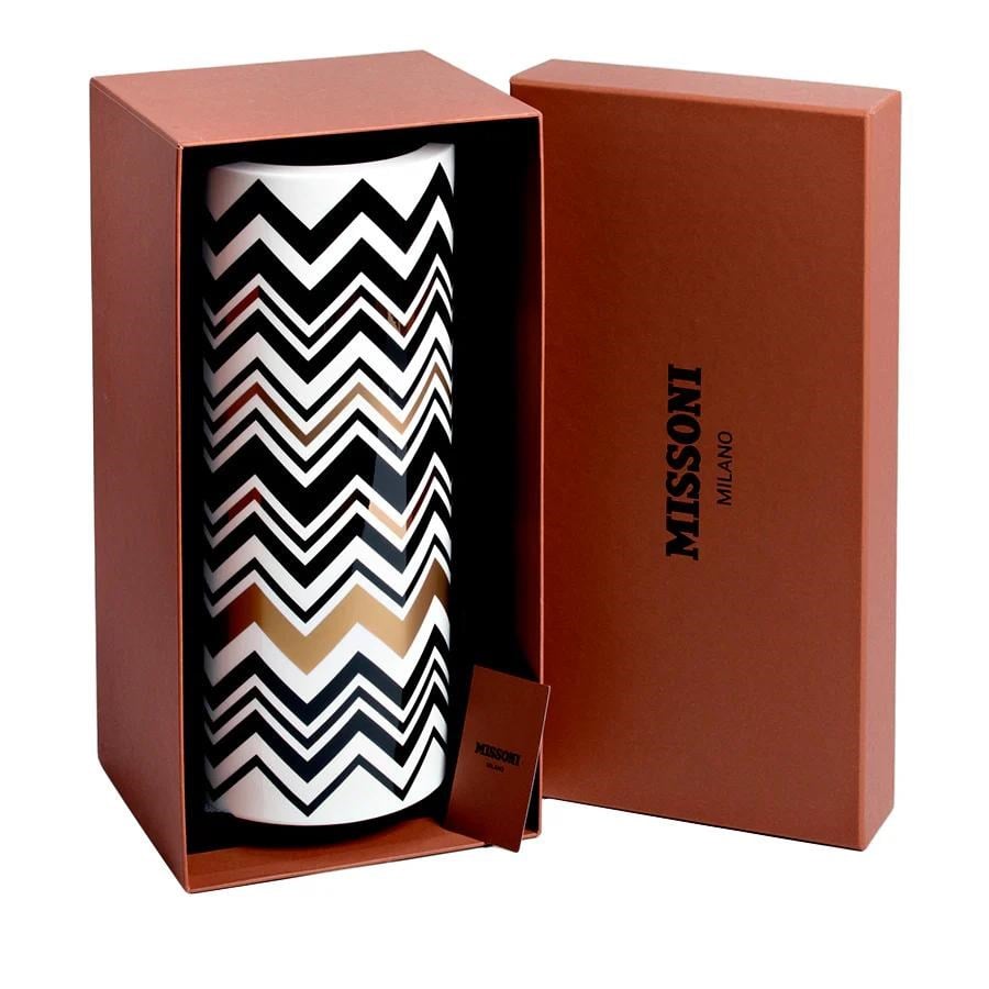 MISSONI ZIG ZAG GOLD - SIYAH-GOLD, VAZO, 36 CM