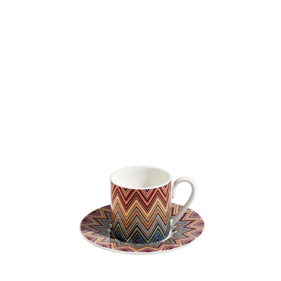 MISSONI ZIG ZAG JARRIS 156 - TURUNCU-BORDO, 2 KISILIK TURK KAHVESI FINCAN VE TABAGI SETI, 0,10 L, 4