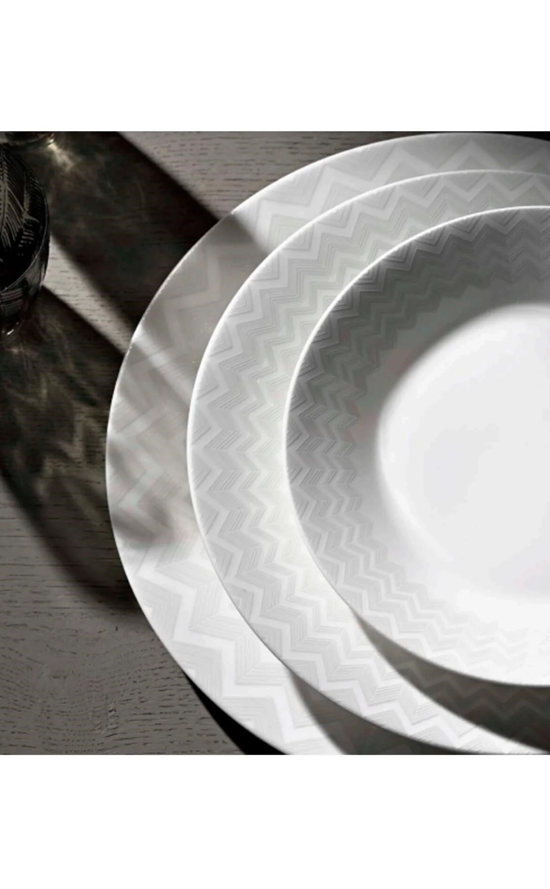 MISSONI ZIG ZAG WHITE - BEYAZ-GRI, CUKUR TABAK 22 CM