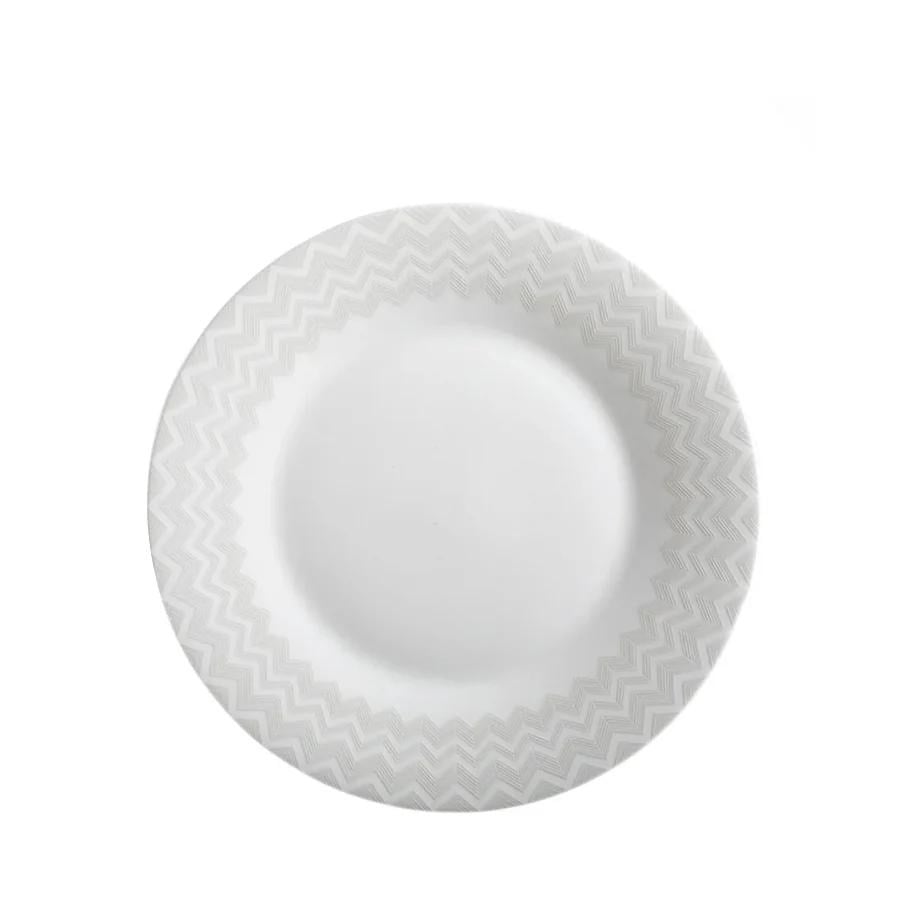 MISSONI ZIG ZAG WHITE - BEYAZ-GRI, YEMEK TABAGI 27,5 CM
