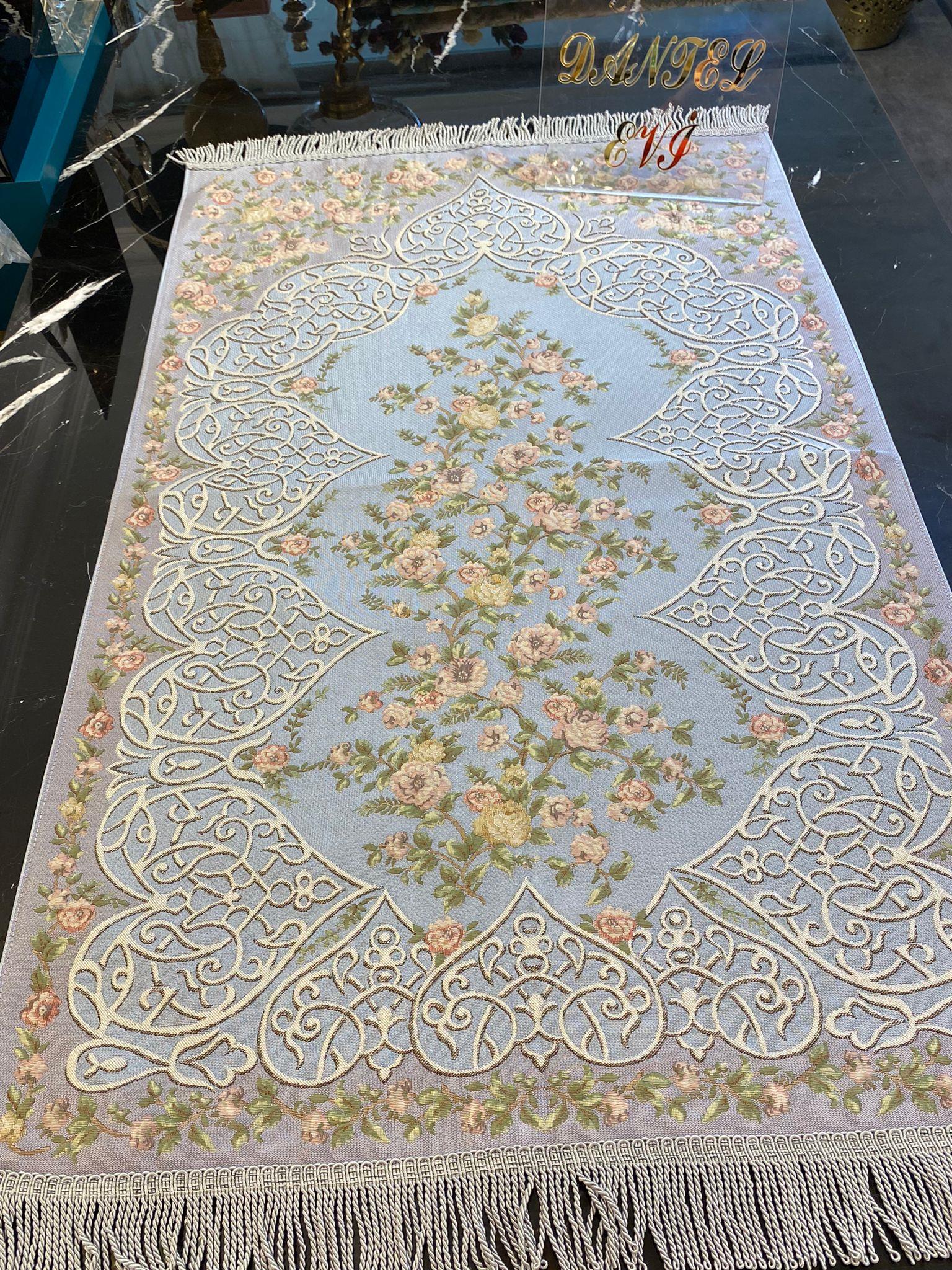 Mürdüm Renk Simli Model Goblen Seccade