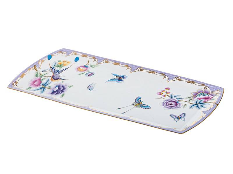 Papillons Purple - Büyük Kayık Tabak 35 cm