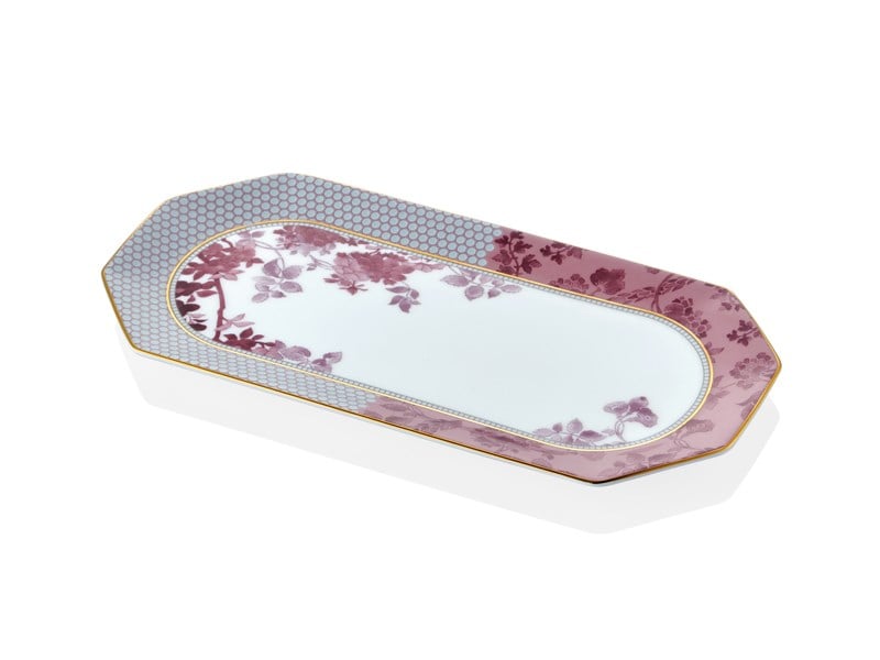 Regency Damask - Küçük Kayık Tabak 25 cm Pembe