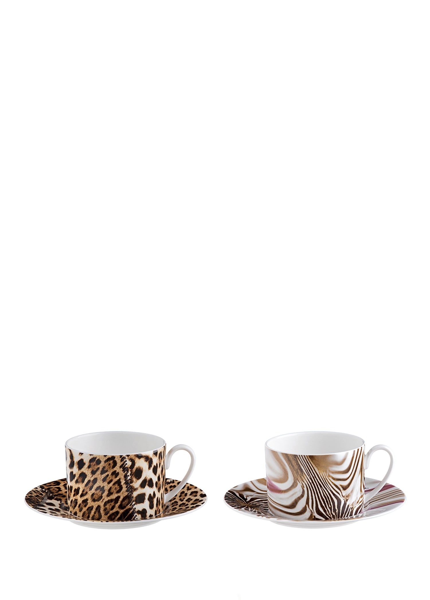 ROBERTO CAVALLI AFRICA - 2 KISILIK KAHVE/CAY FINCAN VE TABAGI, 0,22 L, 4 PARCA