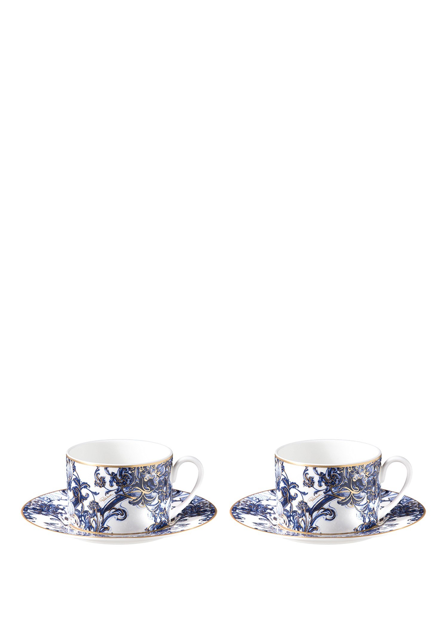 ROBERTO CAVALLI AZULEJOS - 2 KISILIK KAHVE/CAY FINCAN VE TABAGI, 0,22 L, 4 PARCA