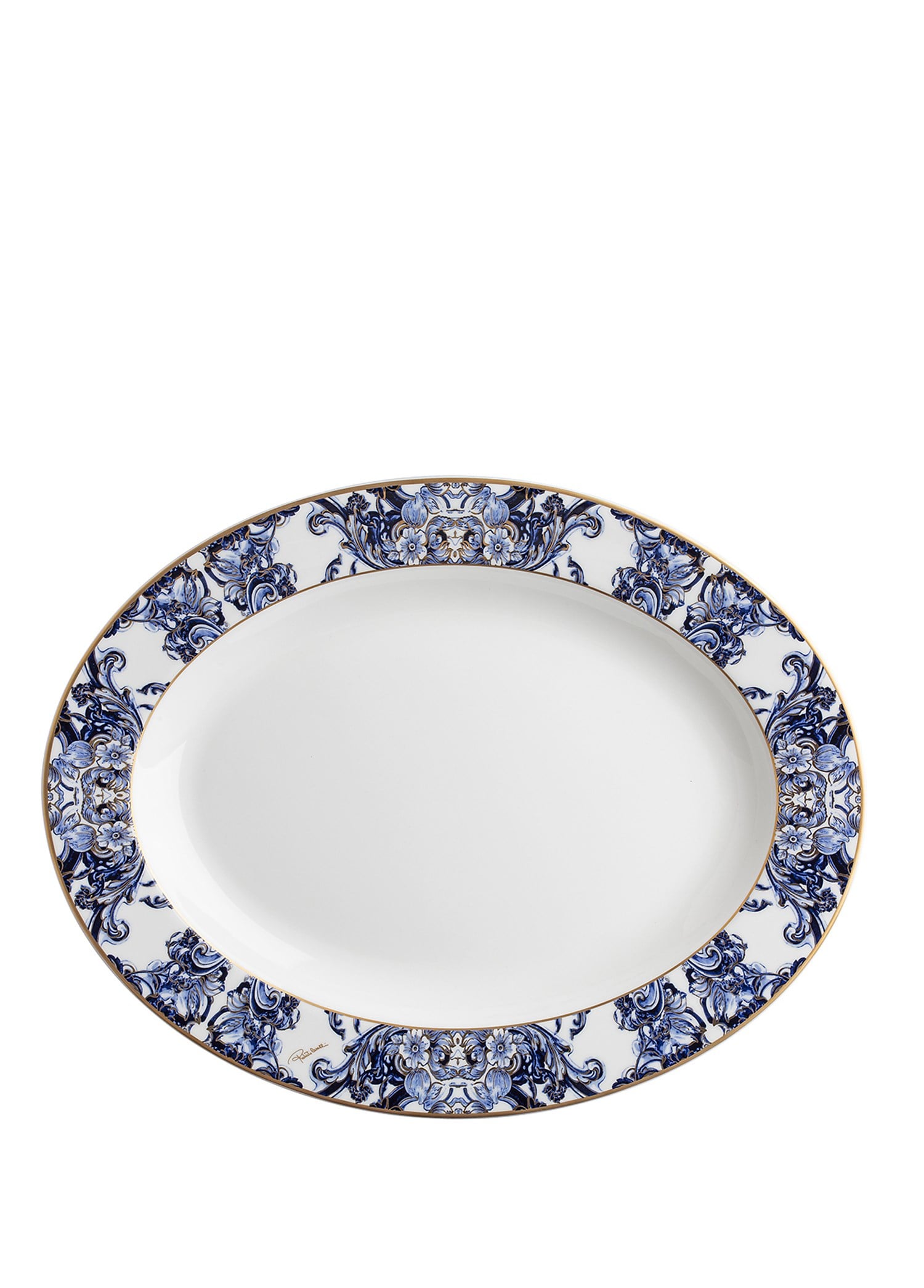 ROBERTO CAVALLI AZULEJOS - OVAL SERVIS TABAGI, 36 CM
