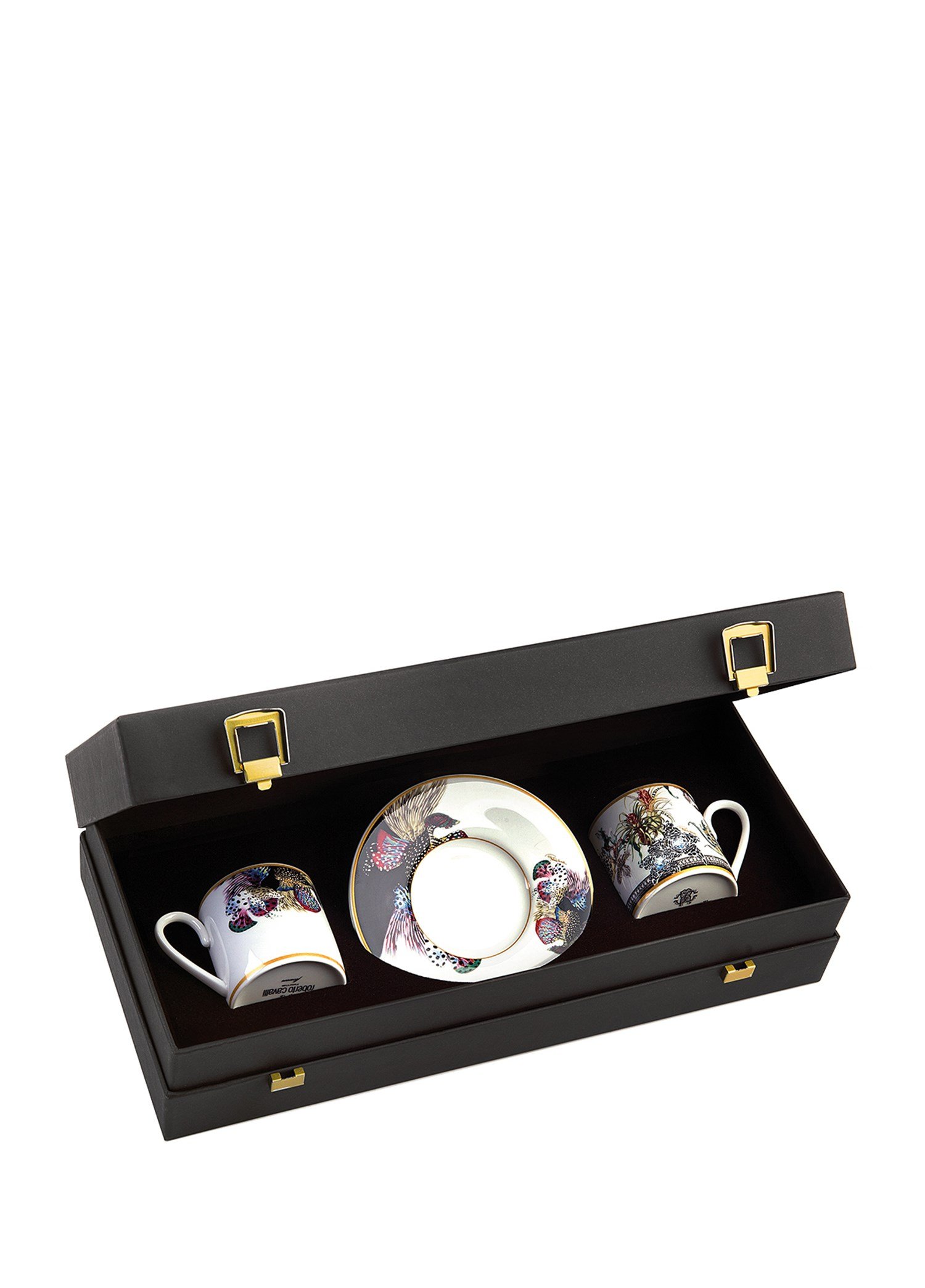 ROBERTO CAVALLI FLOWERS - 2 KISILIK TURK KAHVESI FINCAN VE TABAGI, 0,12 L, 4 PARCA