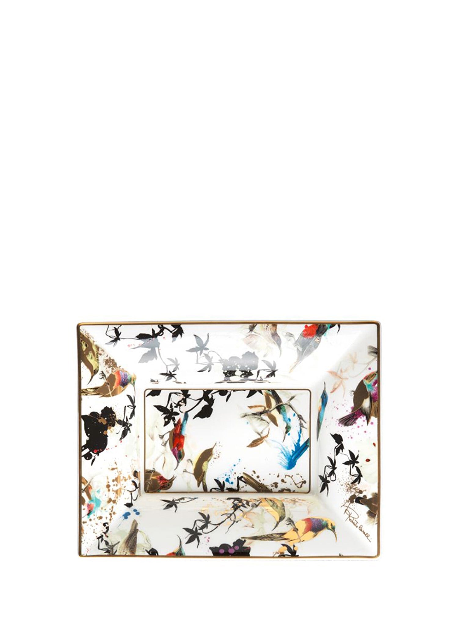ROBERTO CAVALLI GARDENS BIRDS - DIKDORTGEN DEKORATIF TABAK, 20x16 CM