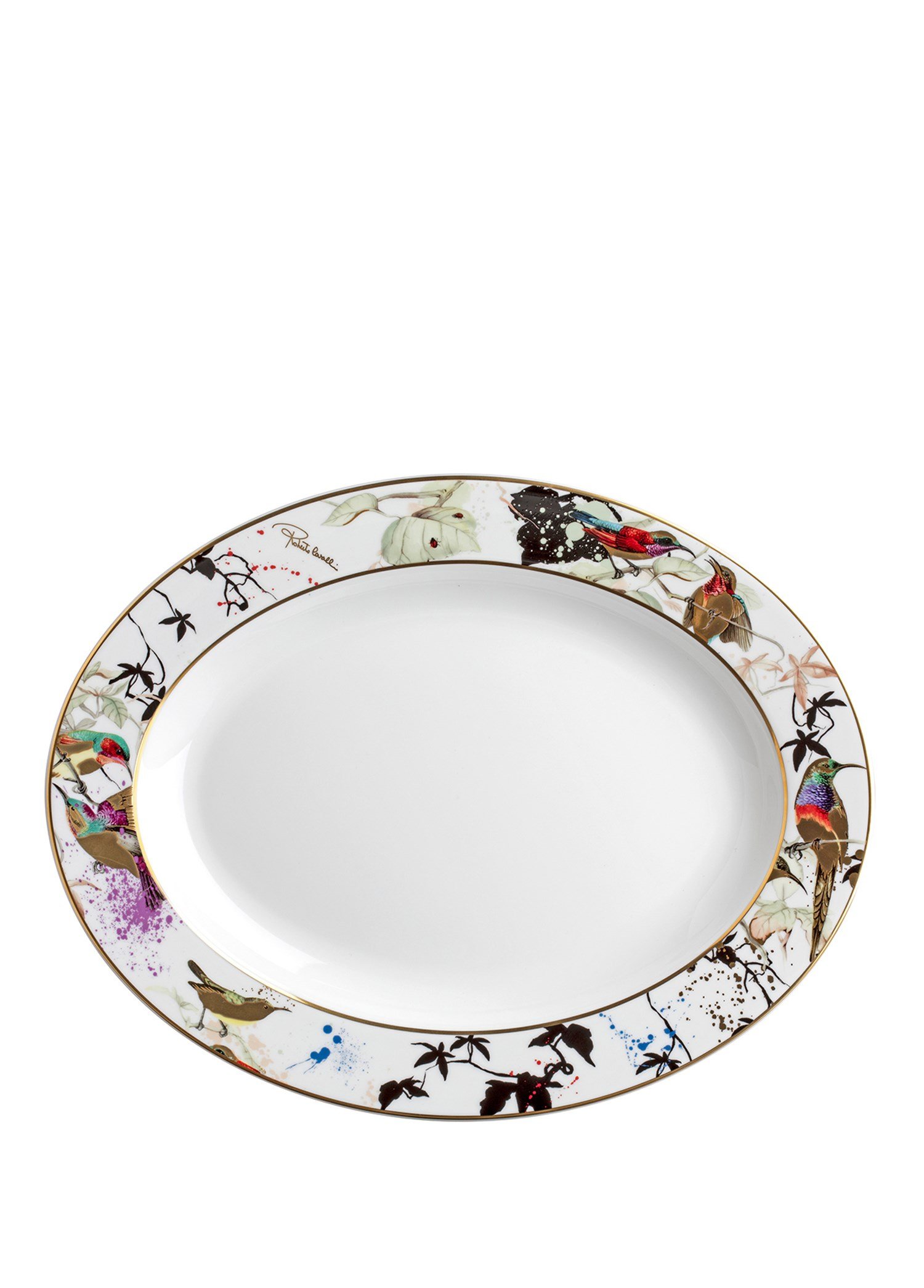 ROBERTO CAVALLI GARDENS BIRDS - OVAL SERVIS TABAGI, 36 CM