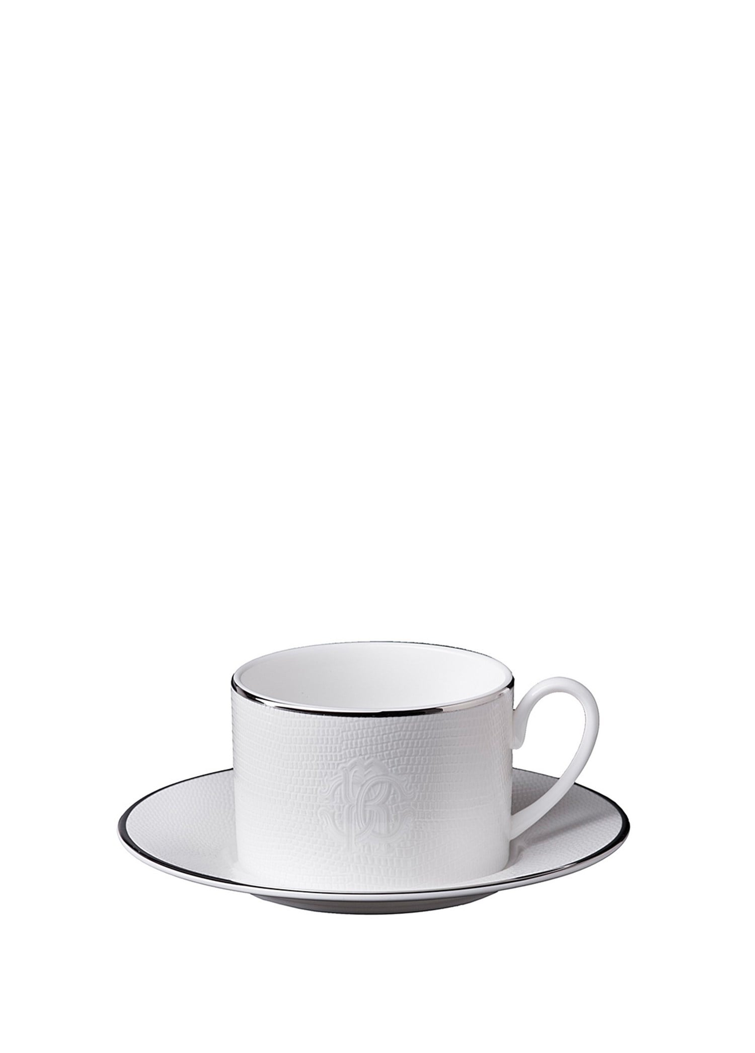 ROBERTO CAVALLI LIZZARD PLATIN - 1 KISILIK KAHVE/CAY FINCAN VE TABAGI, 0,22 L, 2 PARCA