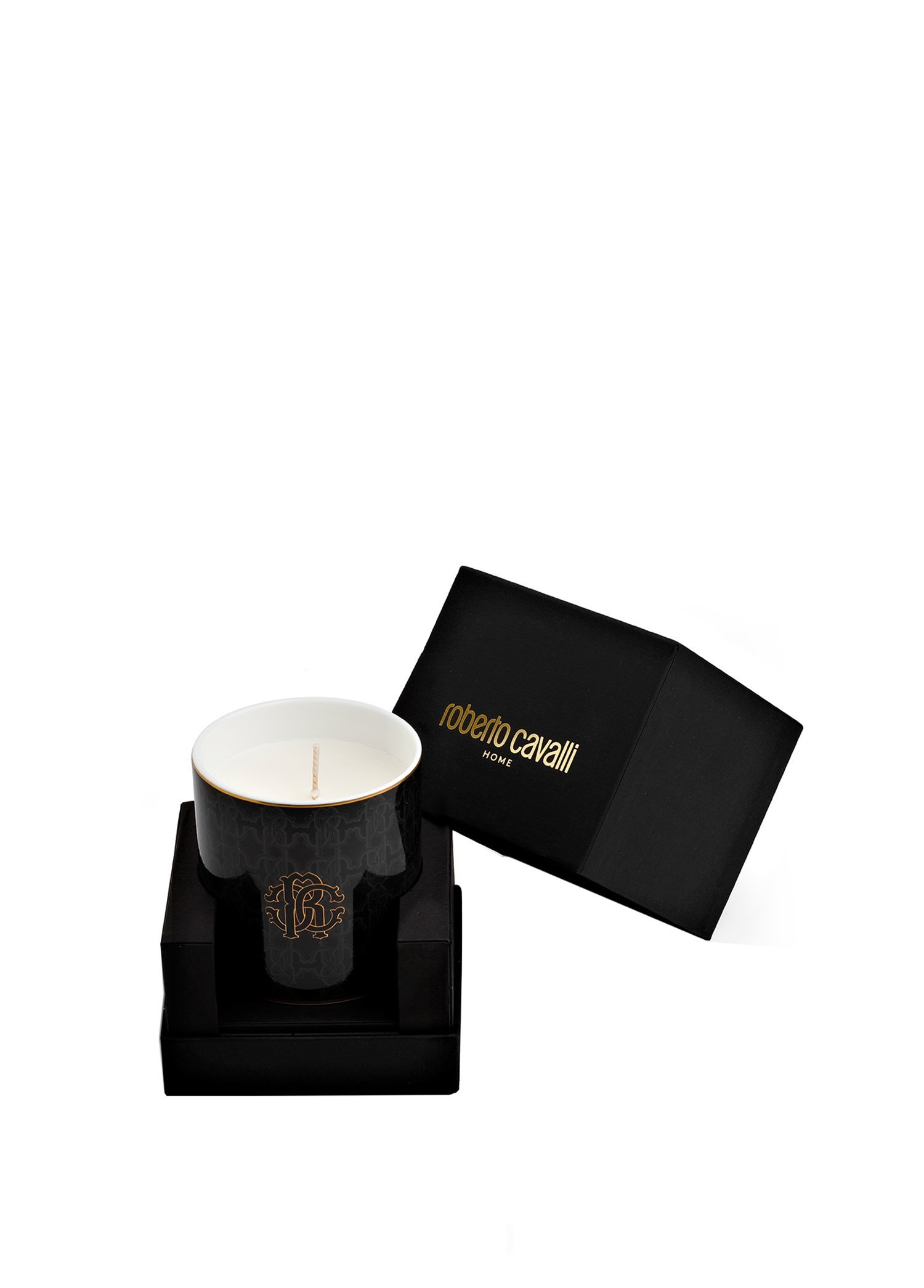 ROBERTO CAVALLI MONOGRAM GOLD - KOKULU MUM, SIYAH, 8,5x9 CM
