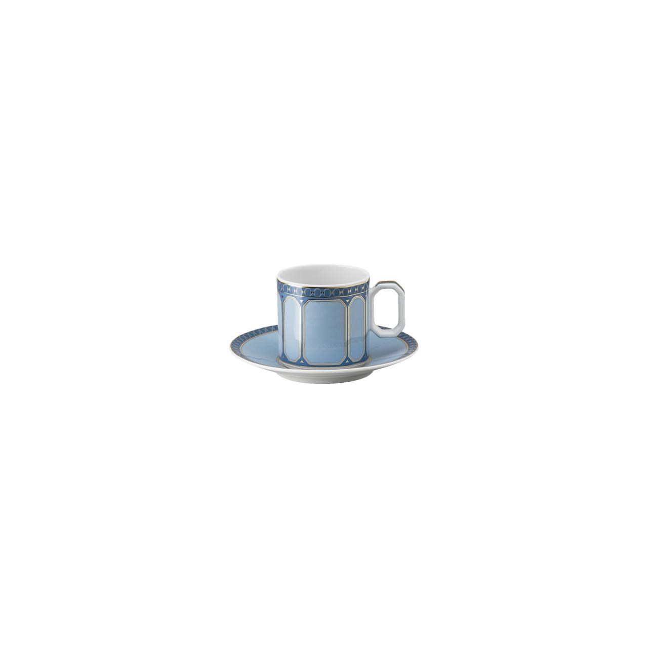 ROSENTHAL X SWAROVSKI SIGNUM AZURE - TURK KAHVESI FINCAN VE TABAGI, MAVI, 0,08 L