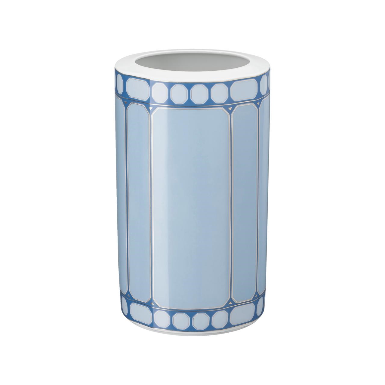ROSENTHAL X SWAROVSKI SIGNUM AZURE -VAZO, BUYUK, MAVI, 27 CM