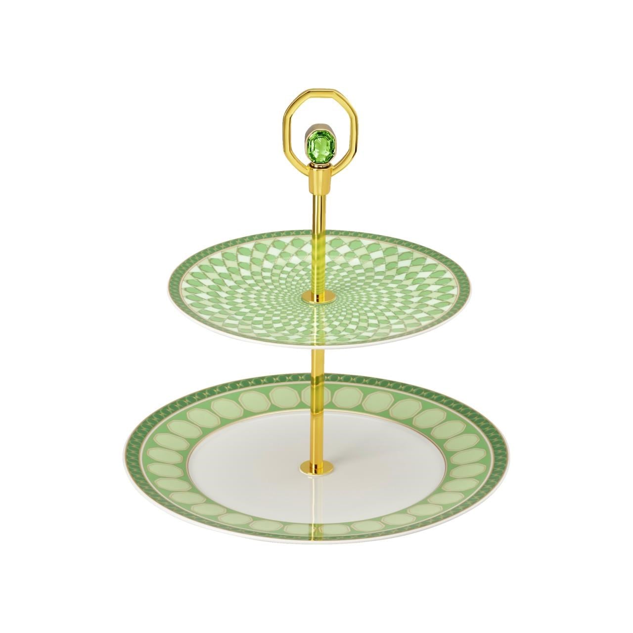ROSENTHAL X SWAROVSKI SIGNUM FERN -  2 KATLI SERVIS TABAGI, 25 CM