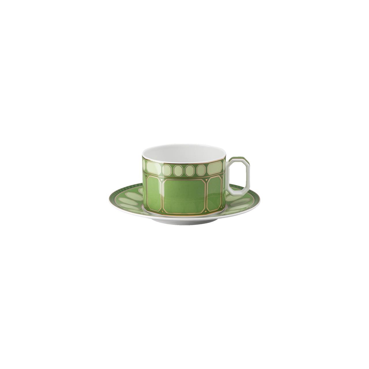 ROSENTHAL X SWAROVSKI SIGNUM FERN - KAHVE/CAY FINCAN VE TABAGI, YESIL, 0,26 L