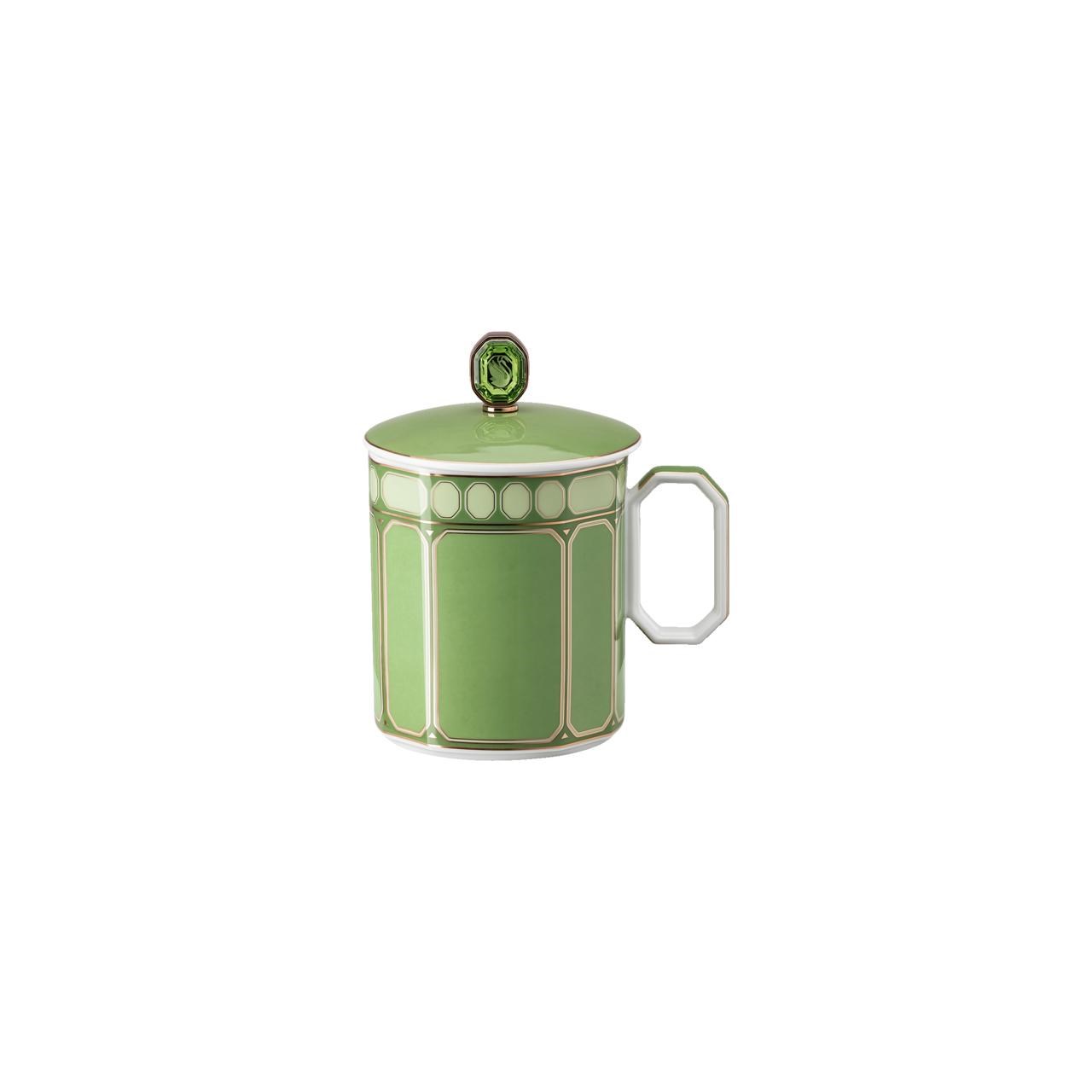 ROSENTHAL X SWAROVSKI SIGNUM FERN -KAPAKLI KUPA, YESIL, 0,39 L
