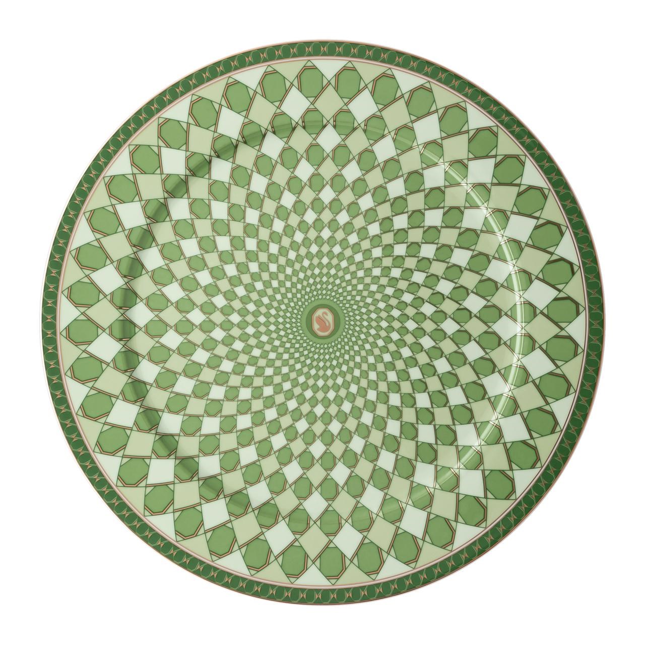 ROSENTHAL X SWAROVSKI SIGNUM FERN - SERVIS TABAGI, YESIL, 33 CM