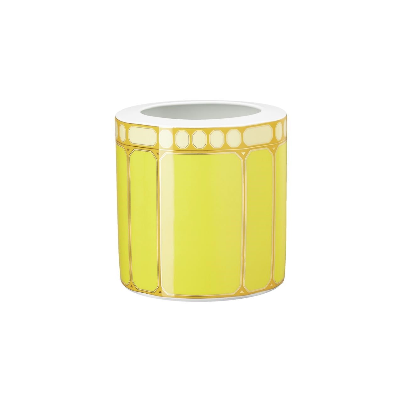 ROSENTHAL X SWAROVSKI SIGNUM JONQUIL -VAZO, KUCUK, SARI, 17 CM