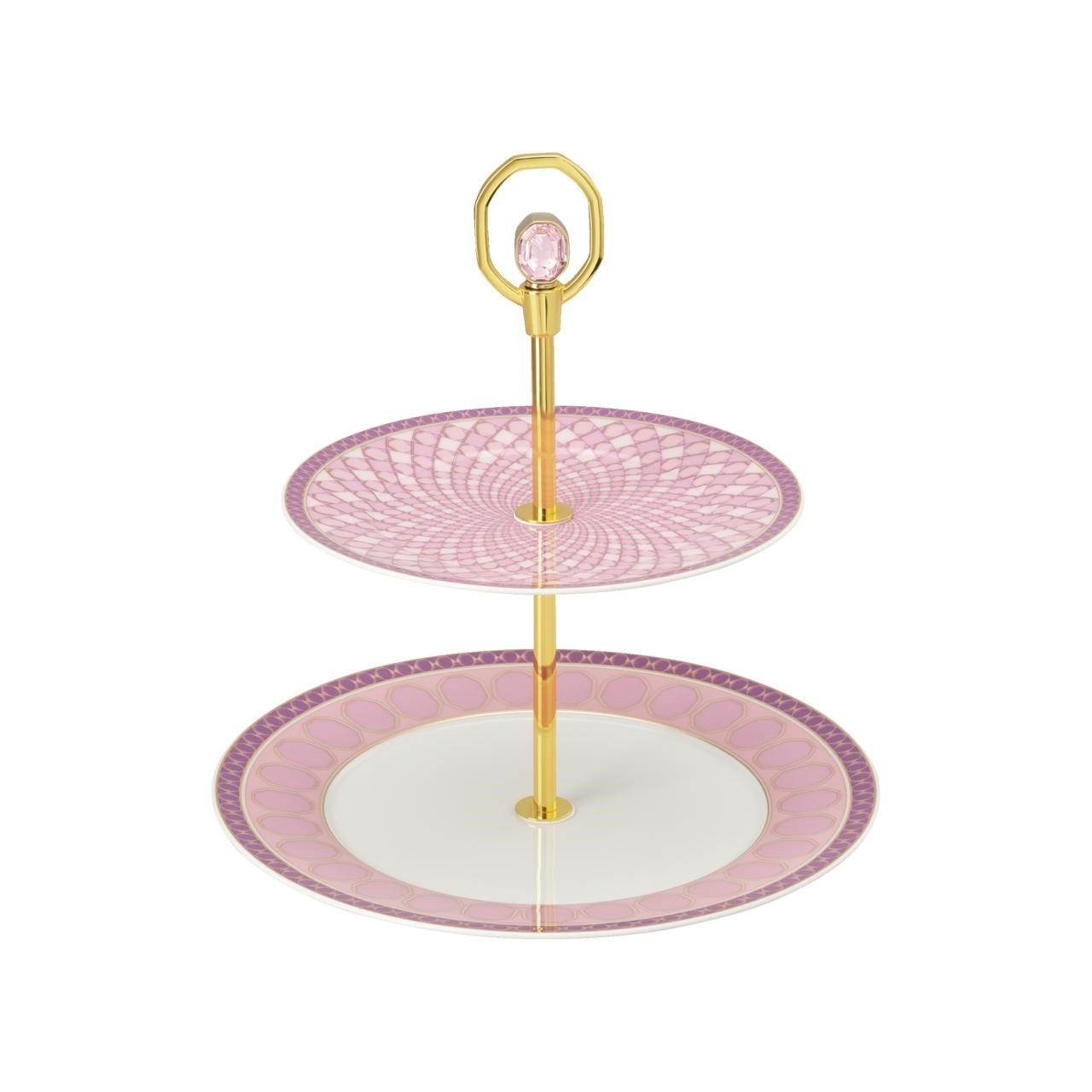 ROSENTHAL X SWAROVSKI SIGNUM ROSE -  2 KATLI SERVIS TABAGI, 25 CM