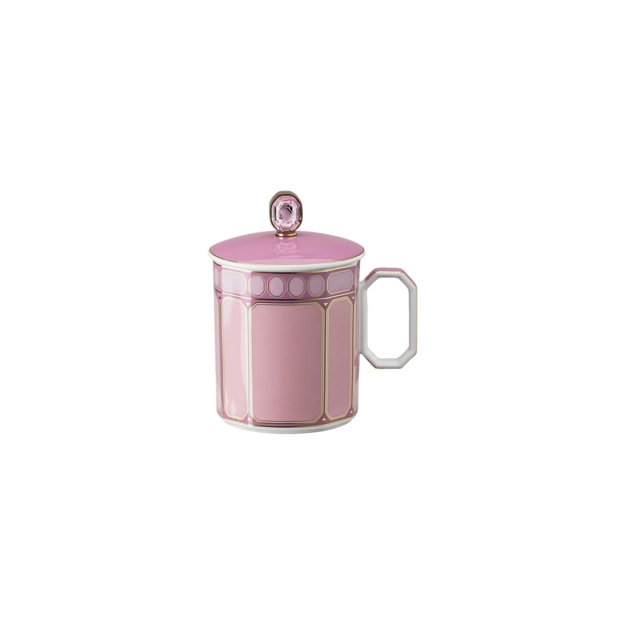 ROSENTHAL X SWAROVSKI SIGNUM ROSE -KAPAKLI KUPA, PEMBE, 0,39 L