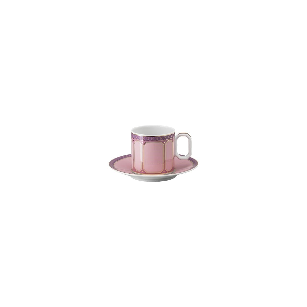 ROSENTHAL X SWAROVSKI SIGNUM ROSE - TURK KAHVESI FINCAN VE TABAGI, PEMBE, 0,08 L