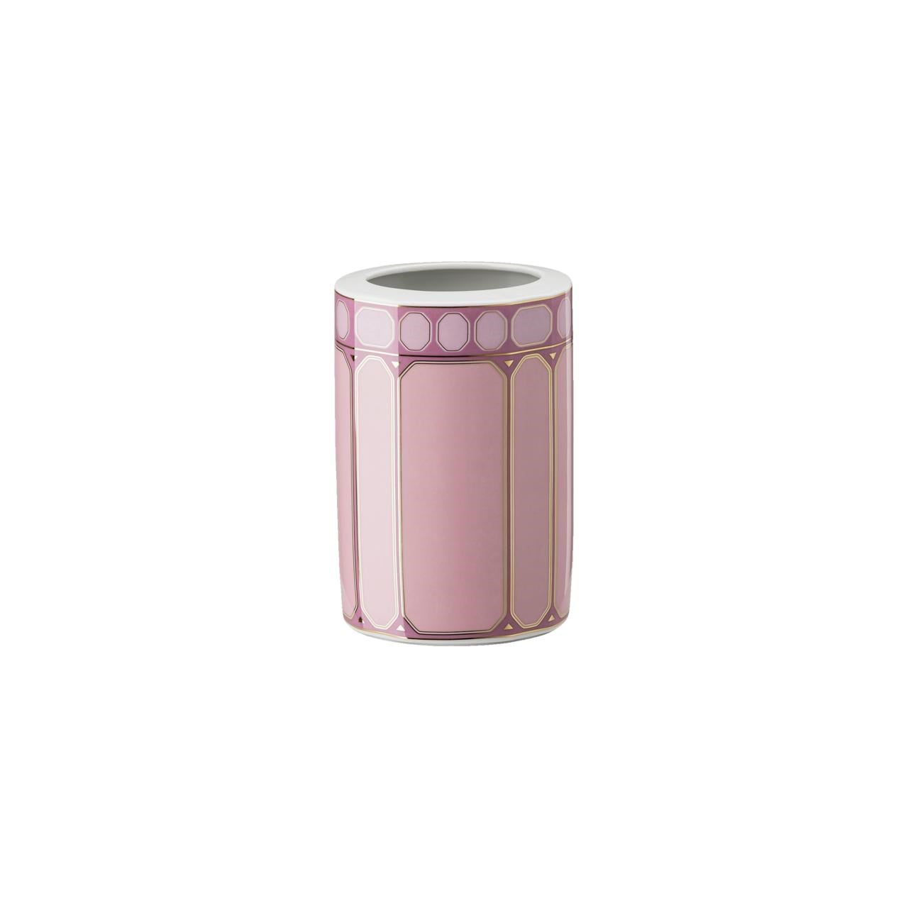 ROSENTHAL X SWAROVSKI SIGNUM ROSE - VAZO, KUCUK, PEMBE, 15 CM