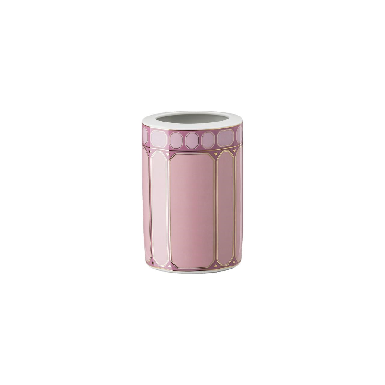 ROSENTHAL X SWAROVSKI SIGNUM ROSE - VAZO, KUCUK, PEMBE, 15 CM