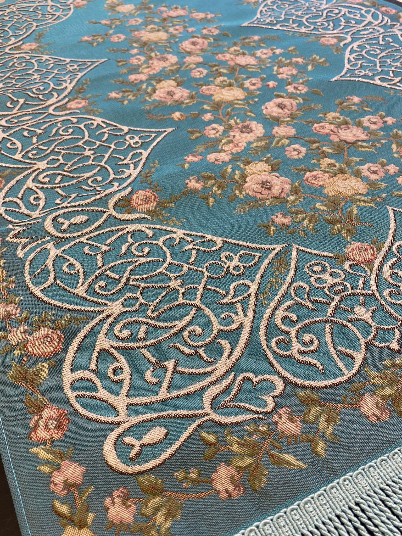 Turkuaz Simli Model Goblen Seccade