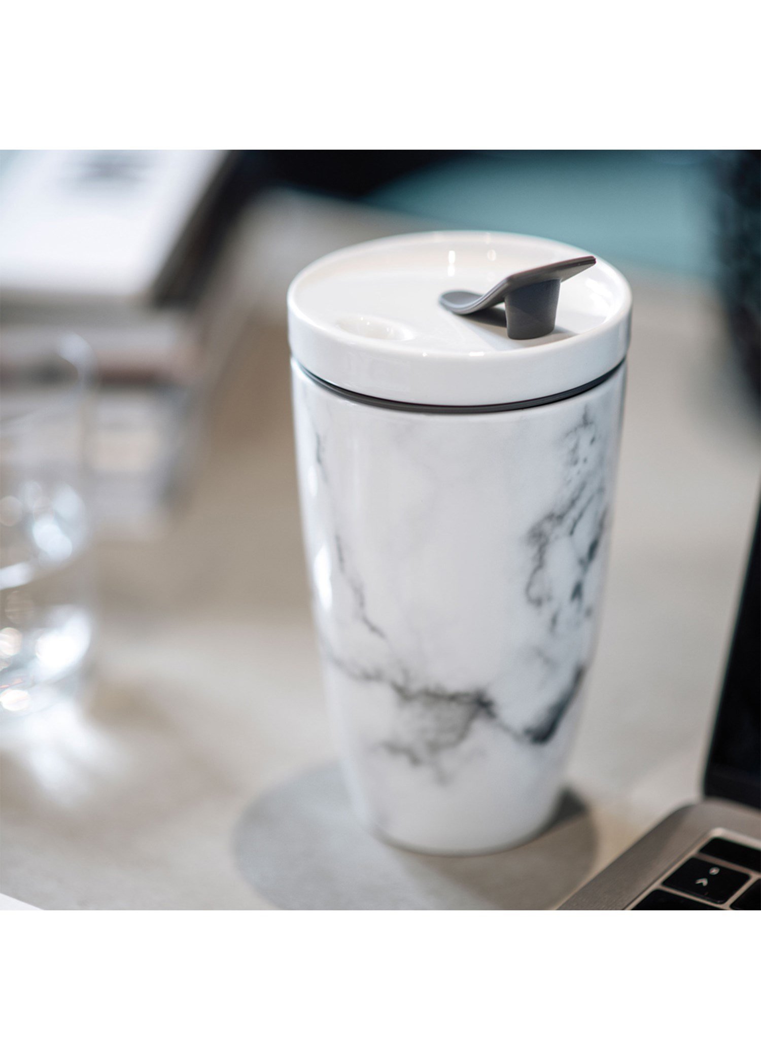 VB COFFEE TO GO - KUPA, BEYAZ MERMER, 0.35 L
