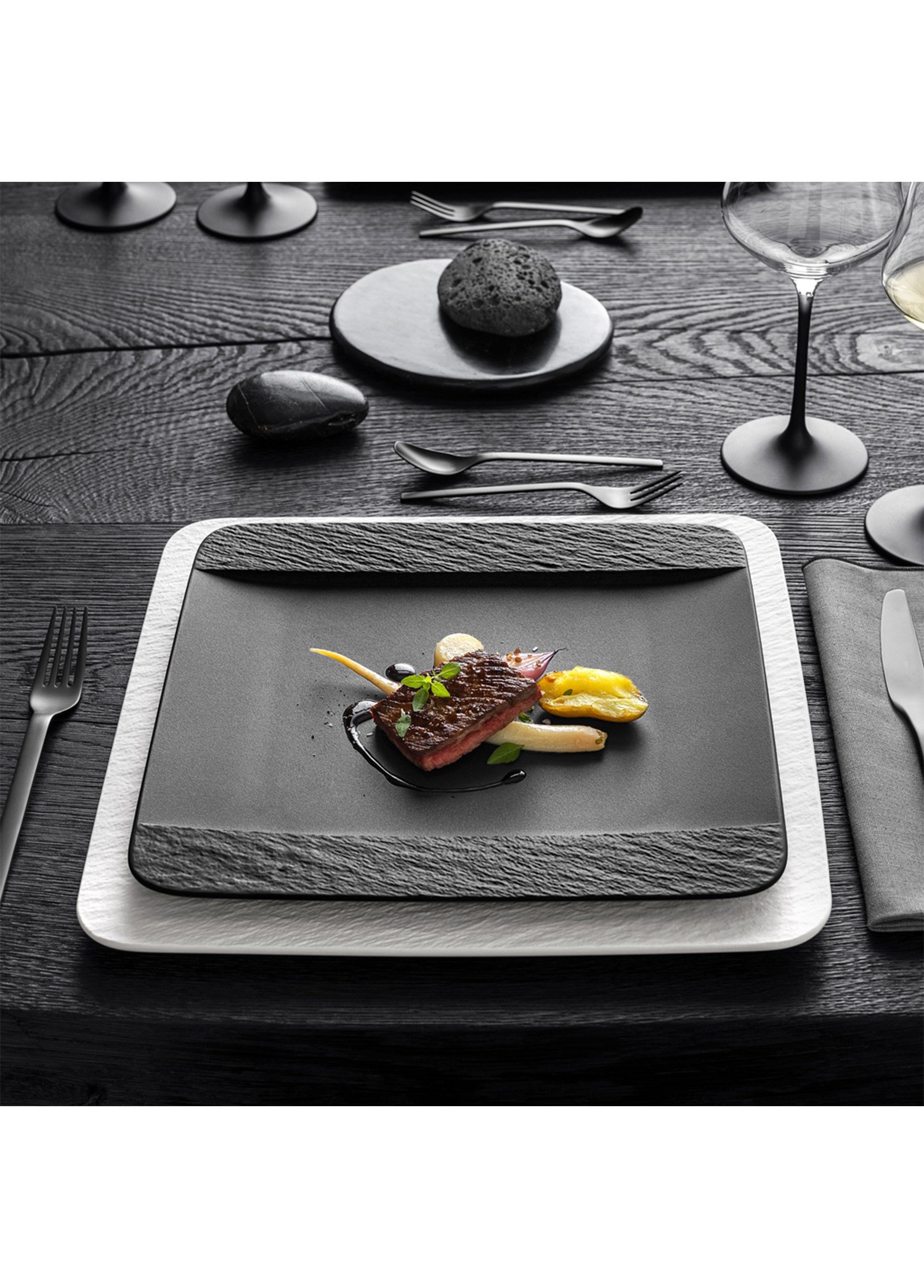 VB MANUFACTURE ROCK - KARE YEMEK TABAGI, 28X28 CM