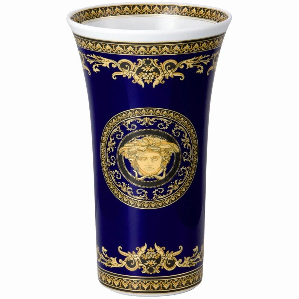 VERSACE  MEDUSA BLUE VAZO 26 CM