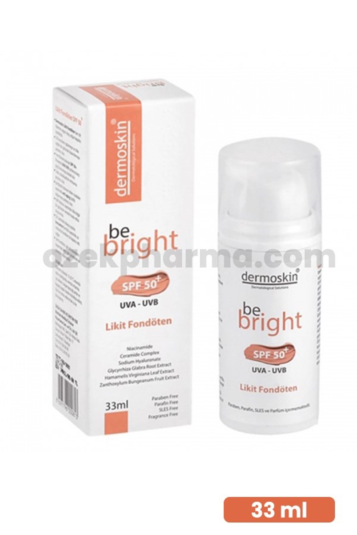Dermoskin Be Bright SPF50+ Likit Fondöten 33ml - Medium