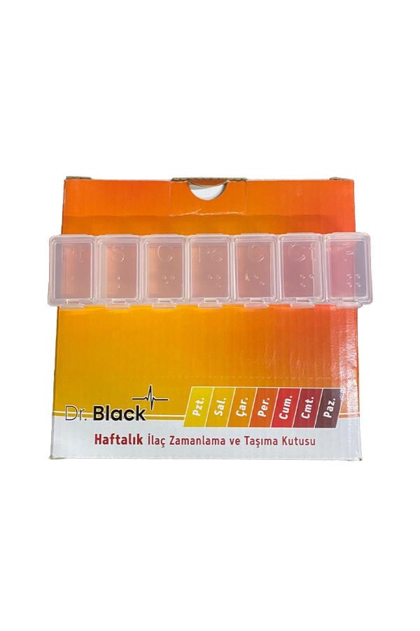 Dr. Black Haftalık Hap İlaç Saklama Kutusu - Stant 24'lü