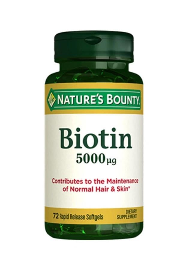 Nature's Bounty Biotin 5000 mcg 72 Softgels