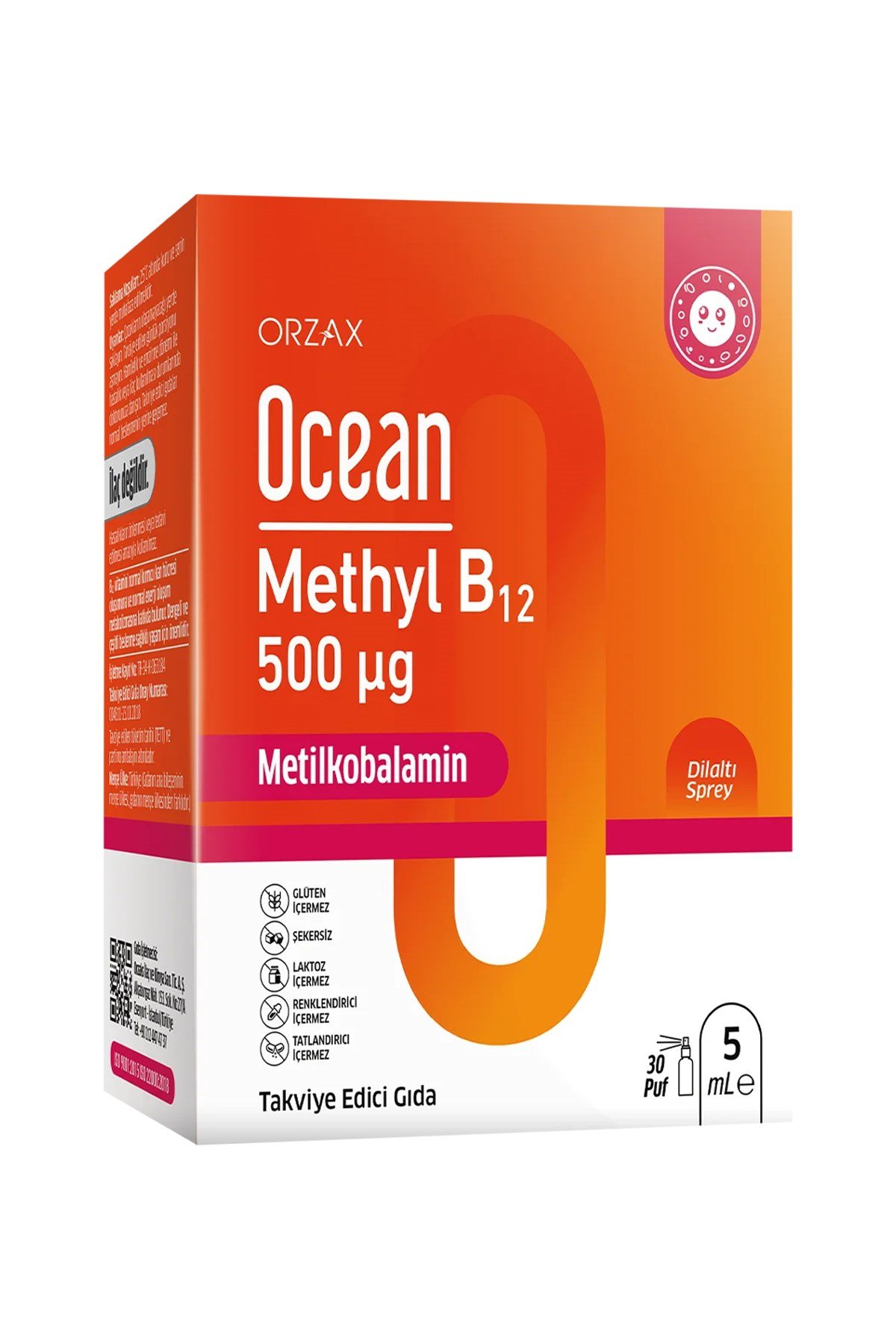 Orzax Ocean Methyl B12 Sprey 500 mcg 5 ml