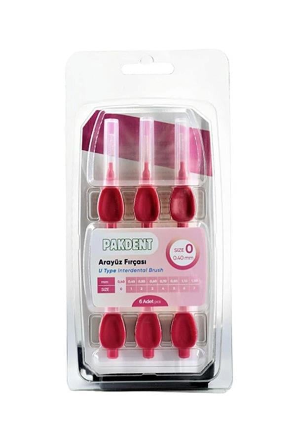 Pakdent Arayüz Fırçası 0,4 mm 6'lı - Pembe