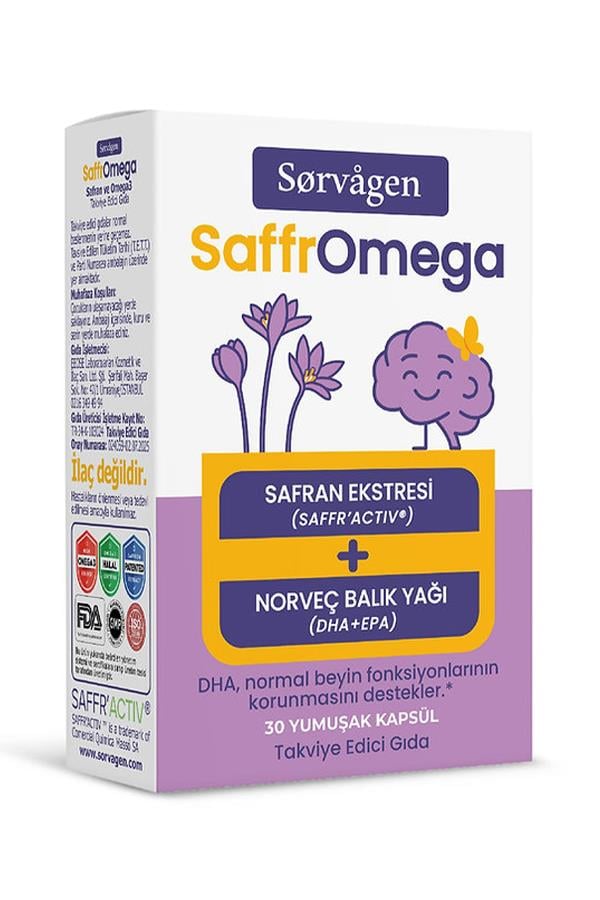 Sorvagen SaffrOmega Safran ve Omega3 30 Yumuşak Kapsül