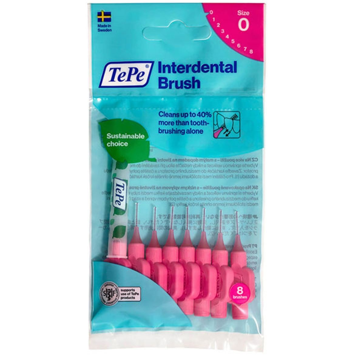 Tepe Arayüz Fırçası Pembe 0,4 mm 8'li