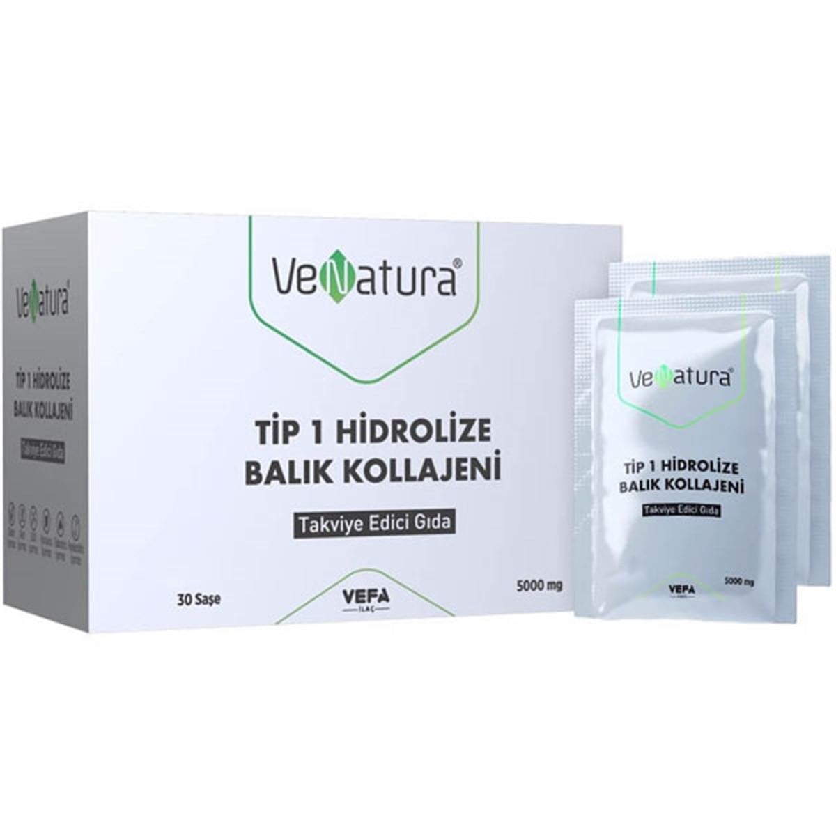 Venatura Tip 1 Hidrolize Balık Kollajeni 30 Saşe Kolajen Takviyesi
