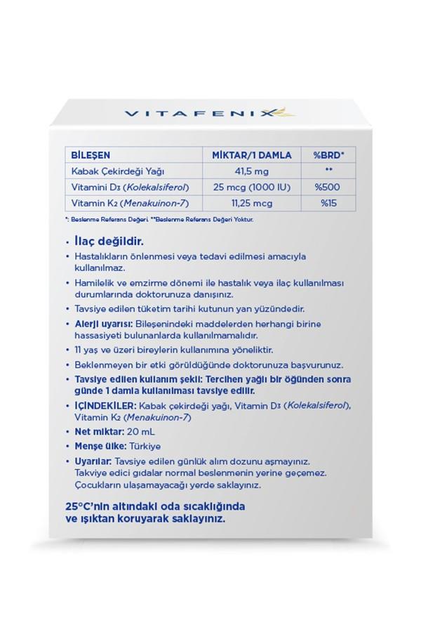 Vitafenix D3K2 400 Damla 20 ml