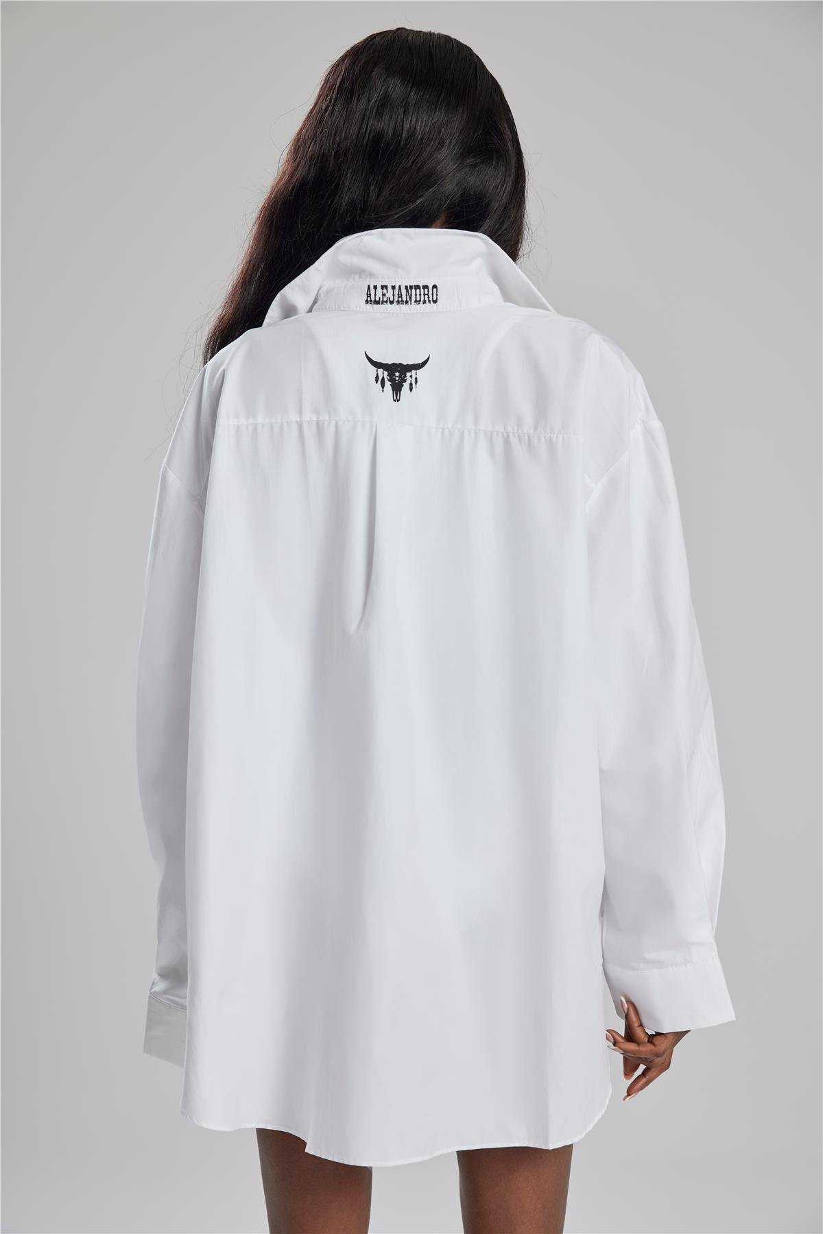 Alejandro Beyaz Oversize Gömlek