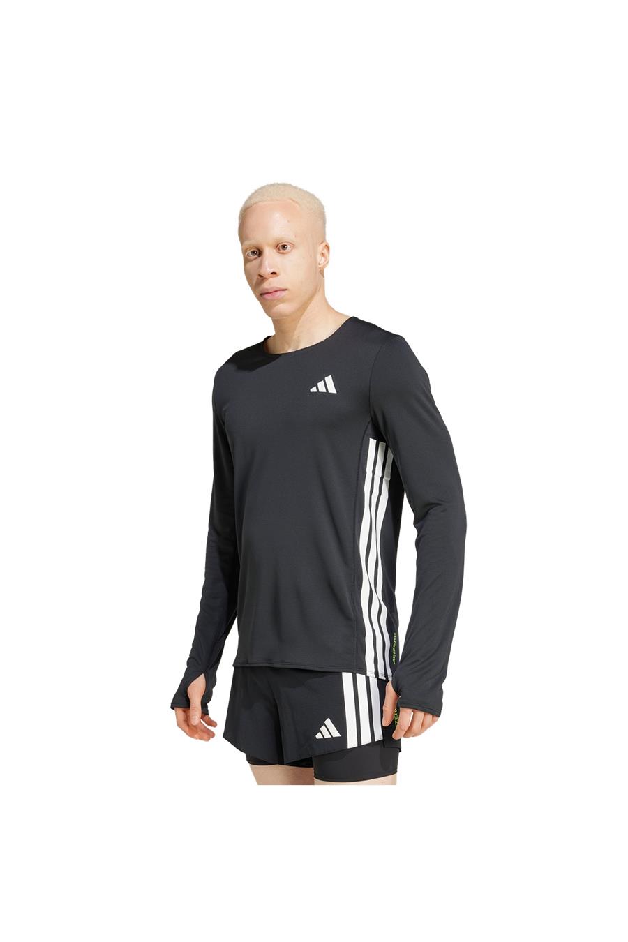 adidas ADIZERO L TEE M Erkek  Siyah  T-shirt JD3638