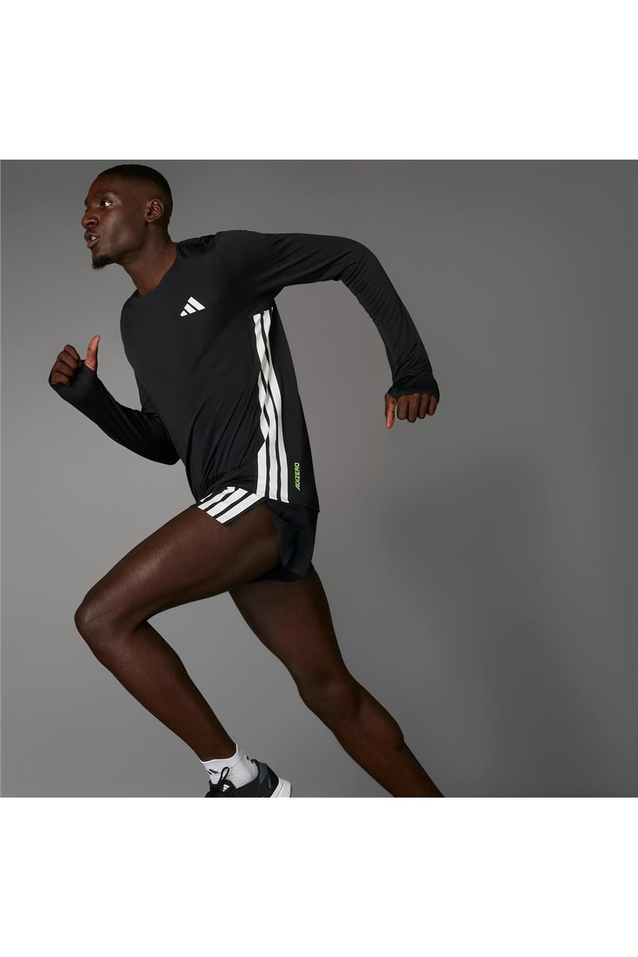 adidas ADIZERO L TEE M Erkek  Siyah  T-shirt JD3638