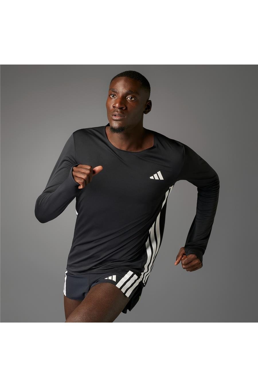 adidas ADIZERO L TEE M Erkek  Siyah  T-shirt JD3638