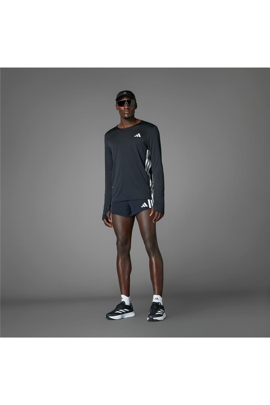 adidas ADIZERO L TEE M Erkek  Siyah  T-shirt JD3638