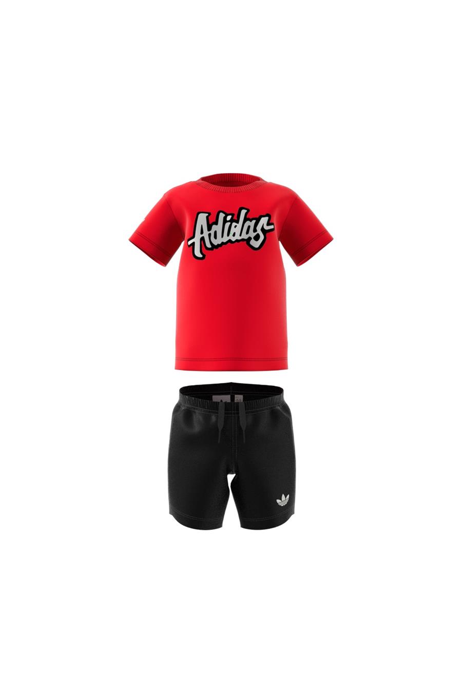 adidas Bebek  Kırmızı  BEBEK ESOFMAN TAKIMI SHORT TEE SET JC9102