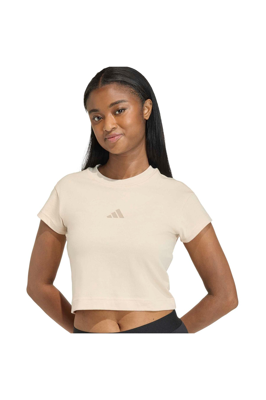 adidas Bej  Kadın  T-shirt W FI SL BB TEE KD7721